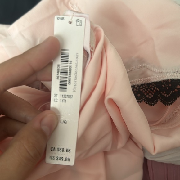 NWT VS Tease Satin Lace-Trim Mini Slip - Picture 4 of 4